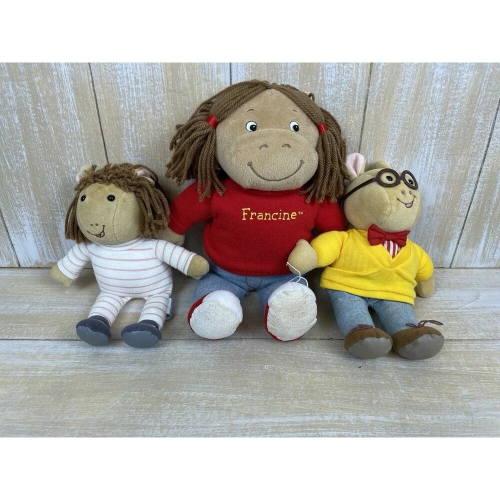 Eden 8” Arthur 15” Francine 8” DW Set Of 3 Lot Stuffed Plush Cloth Dolls